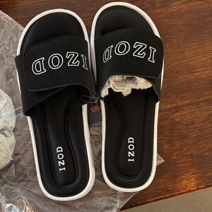 Izod Men’s Black Slide Sandals